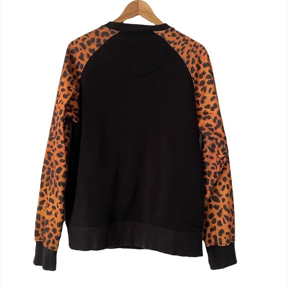 B Society Sweater Size L Animal Print Black Pockets and Zipper Long Sleeve B1176 - Picture 3 of 4
